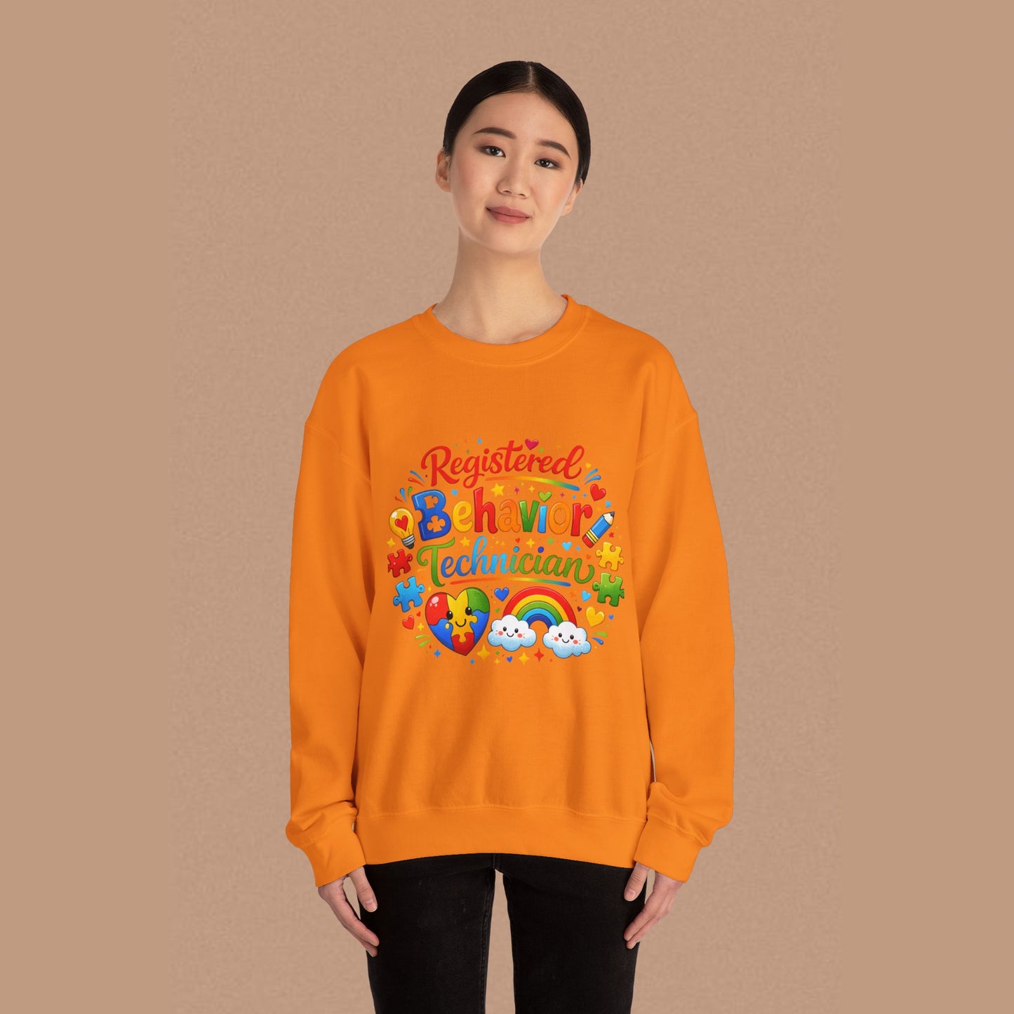 "Registered Behavior Technician" — Colorful Graphic Sweatshirt