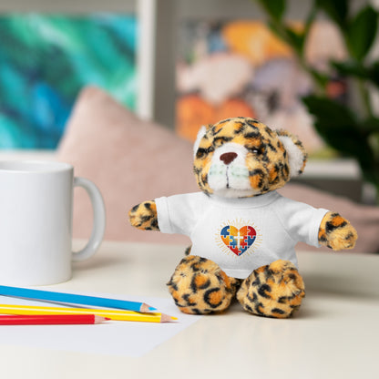"Autism Puzzle Heart" — Teddy Plush Bear with Tee