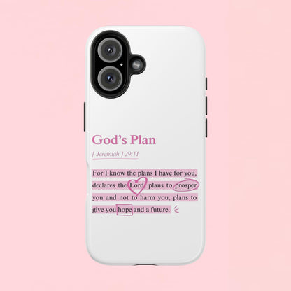 "God's Plan Jeremiah 29:11" — Inspirational Tough Phone Case