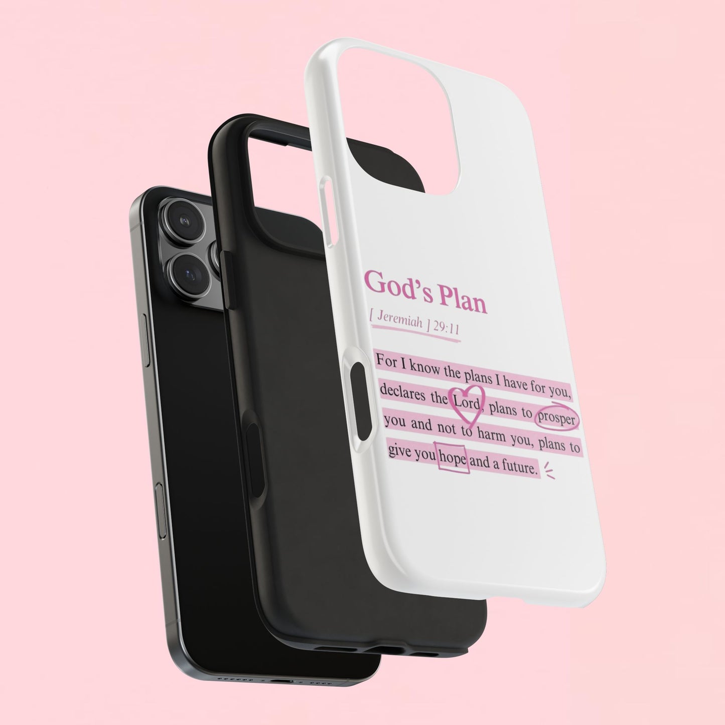 "God's Plan Jeremiah 29:11" — Inspirational Tough Phone Case