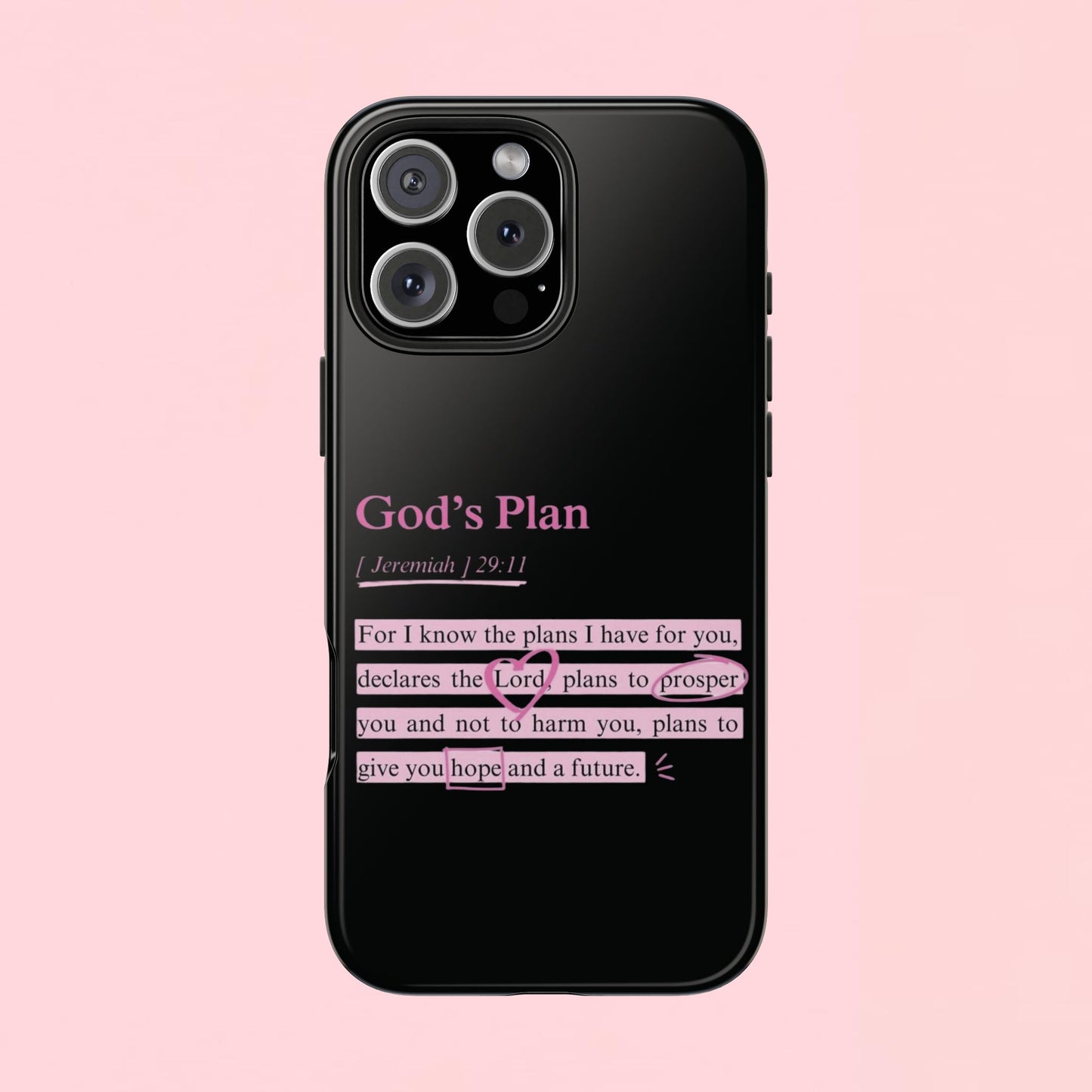 "God’s Plan Jeremiah 29:11" — Inspirational Tough Phone Case