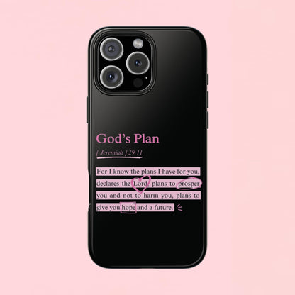 "God’s Plan Jeremiah 29:11" — Inspirational Tough Phone Case