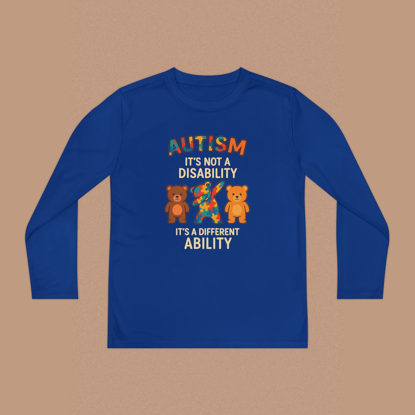 "Autism It's Not A Disability, It's A Different Ability" — Autism Awareness Youth Long Sleeve