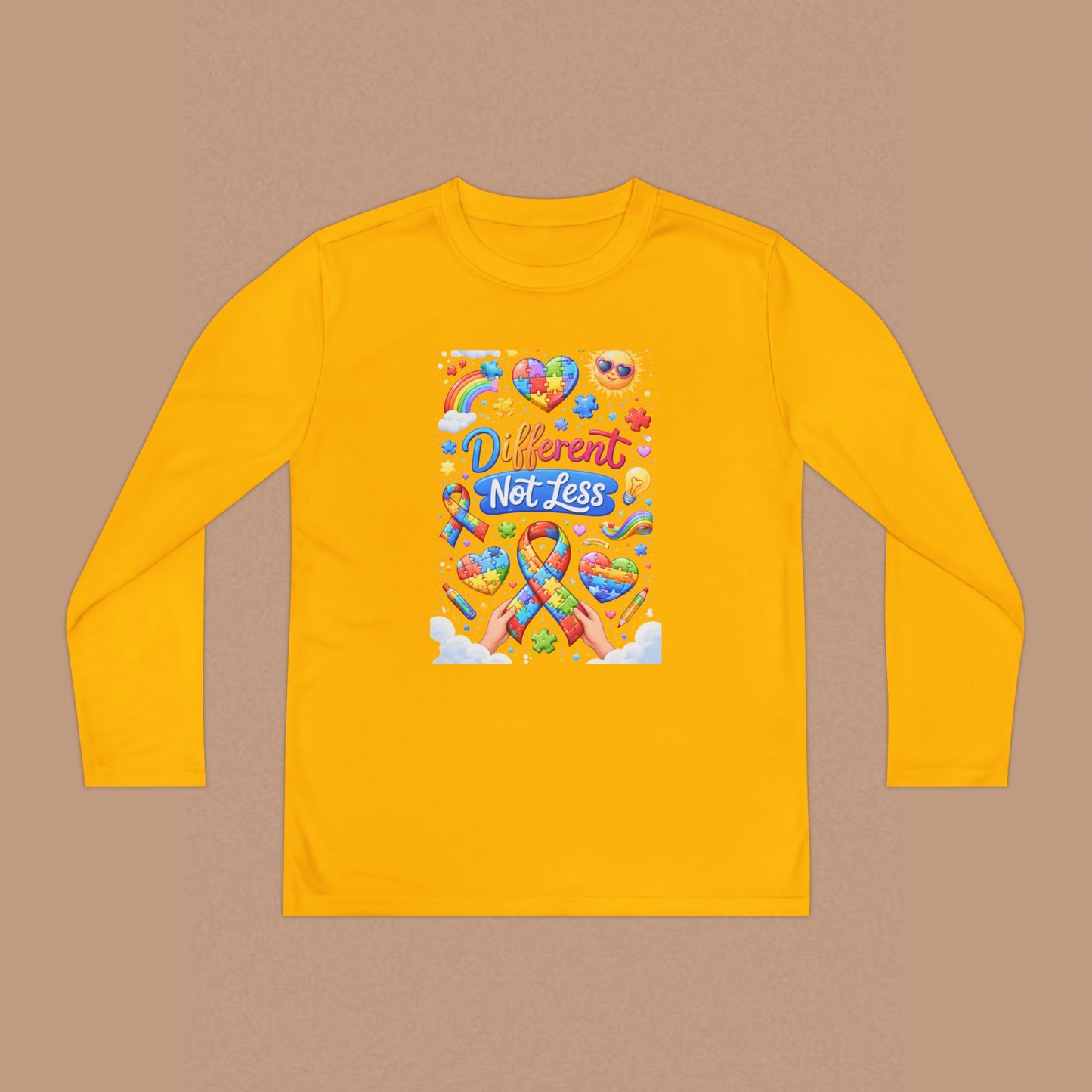 "Different Not Less" — Autism Awareness Youth Long Sleeve