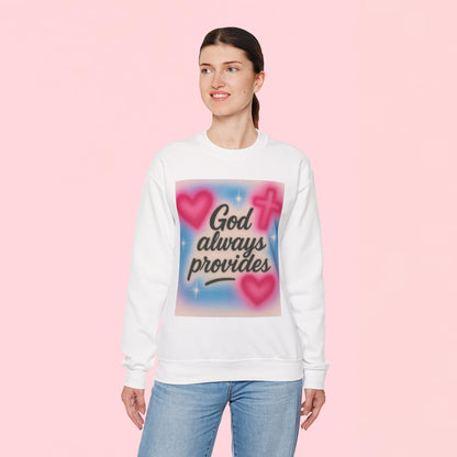 "God Always Provides" — Inspirational Graphic Sweatshirt