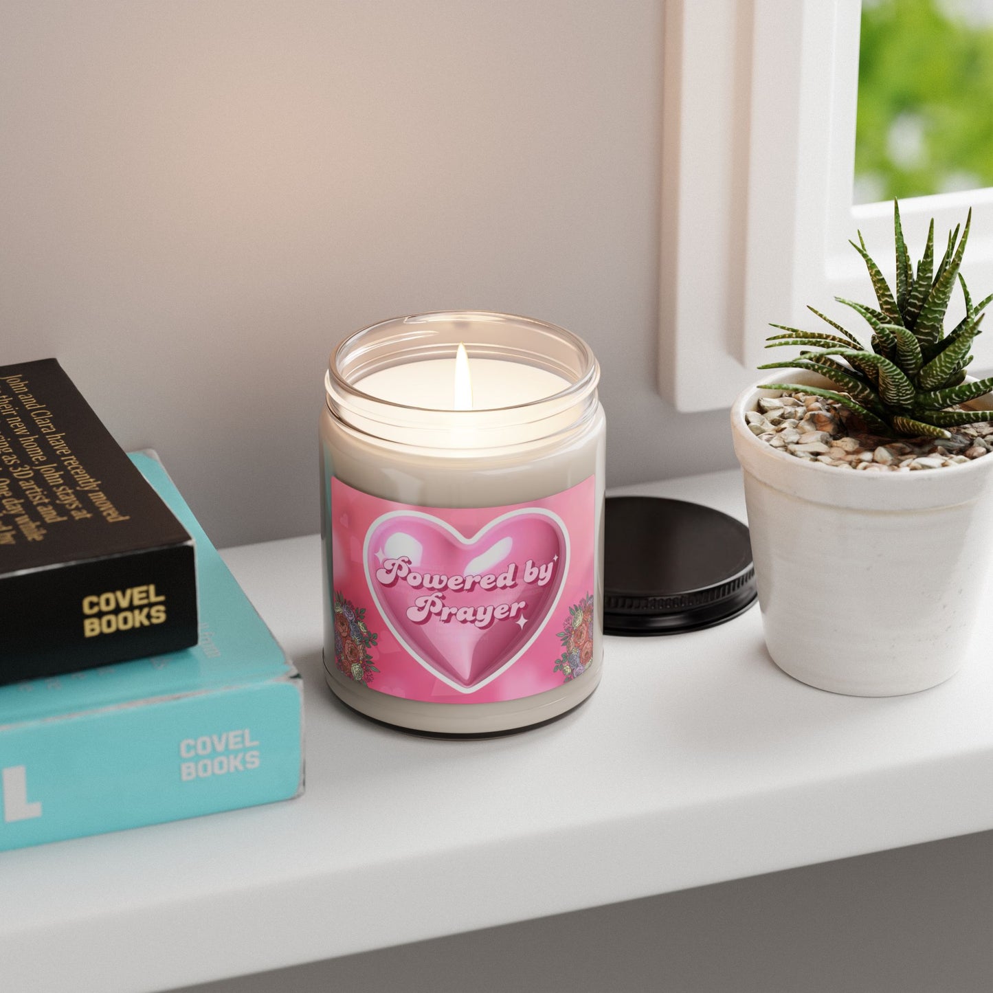 "Powered by Prayer" — Inspirational 9oz Scented Soy Candle