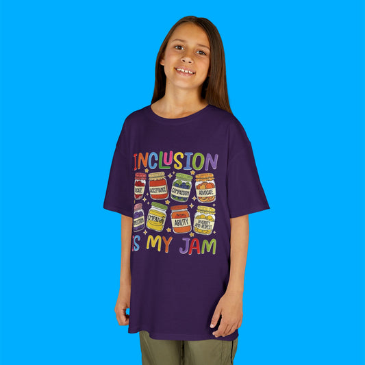 "Inclusion Is My Jam" — Rainbow Graphic Kids Tee