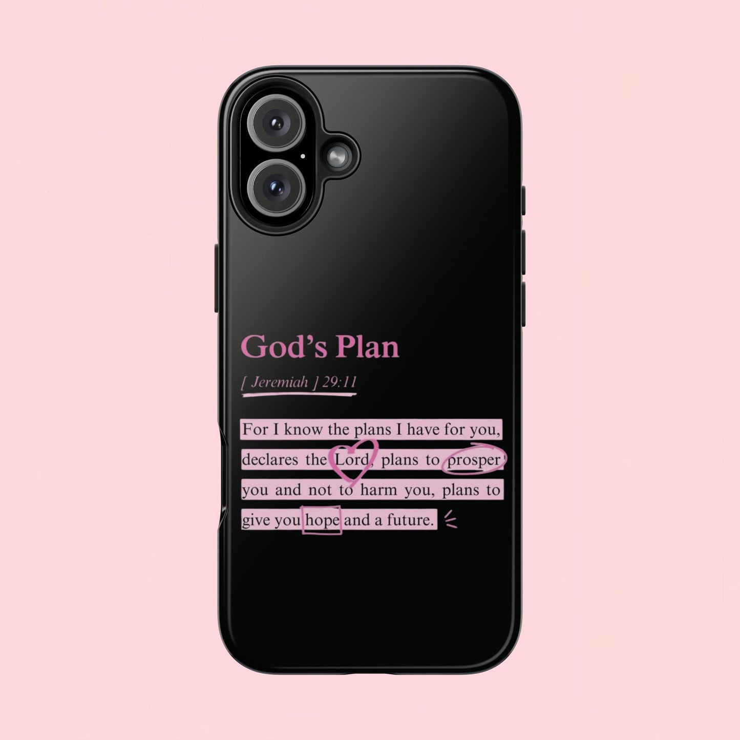 "God’s Plan Jeremiah 29:11" — Inspirational Tough Phone Case