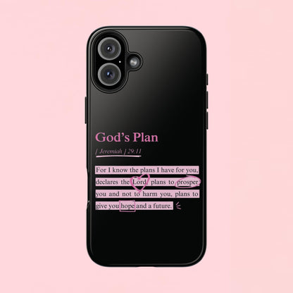 "God’s Plan Jeremiah 29:11" — Inspirational Tough Phone Case