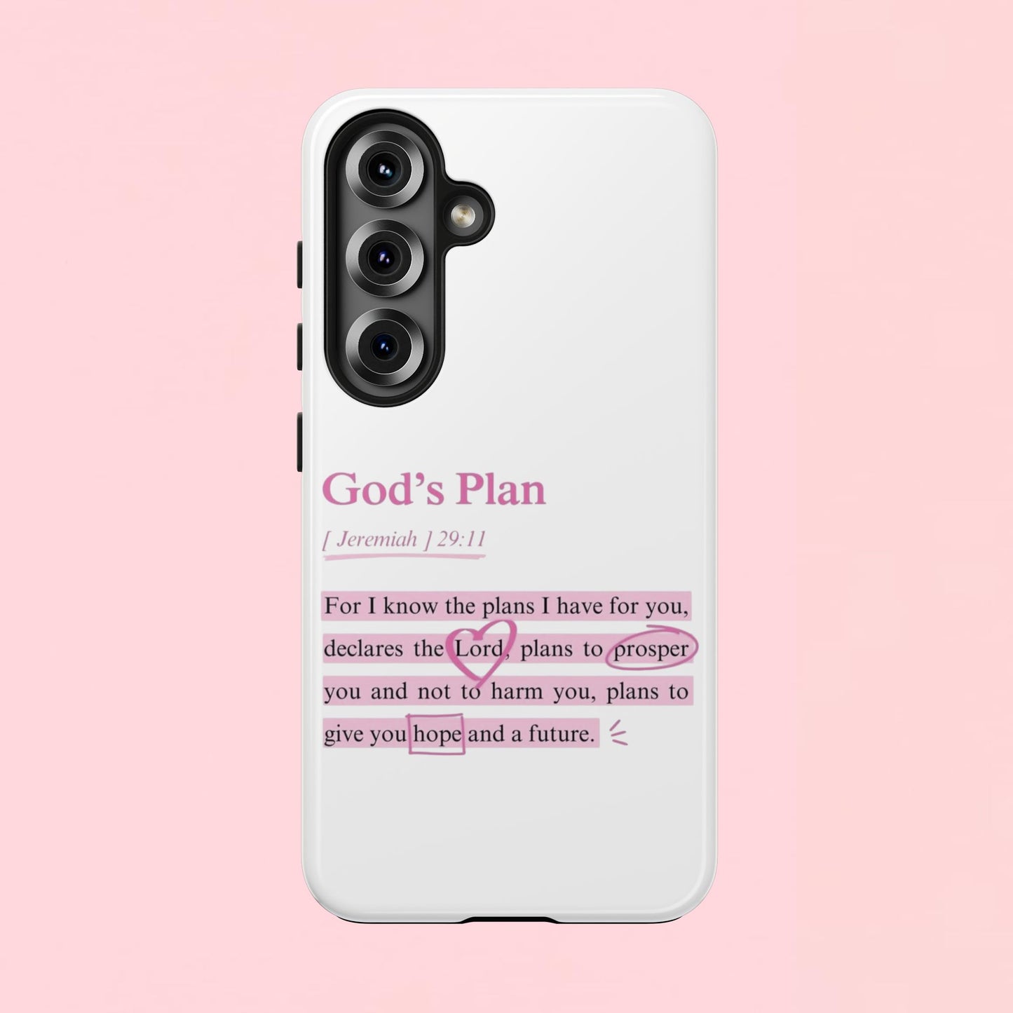 "God's Plan Jeremiah 29:11" — Inspirational Tough Phone Case