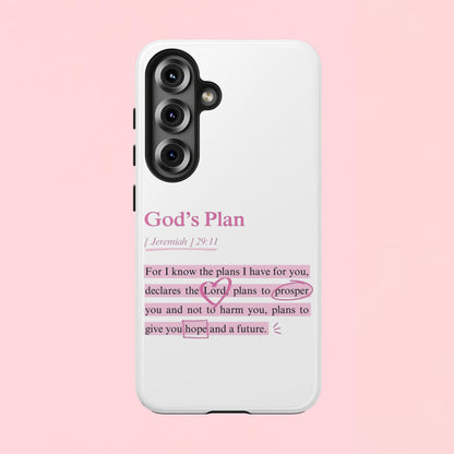 "God's Plan Jeremiah 29:11" — Inspirational Tough Phone Case