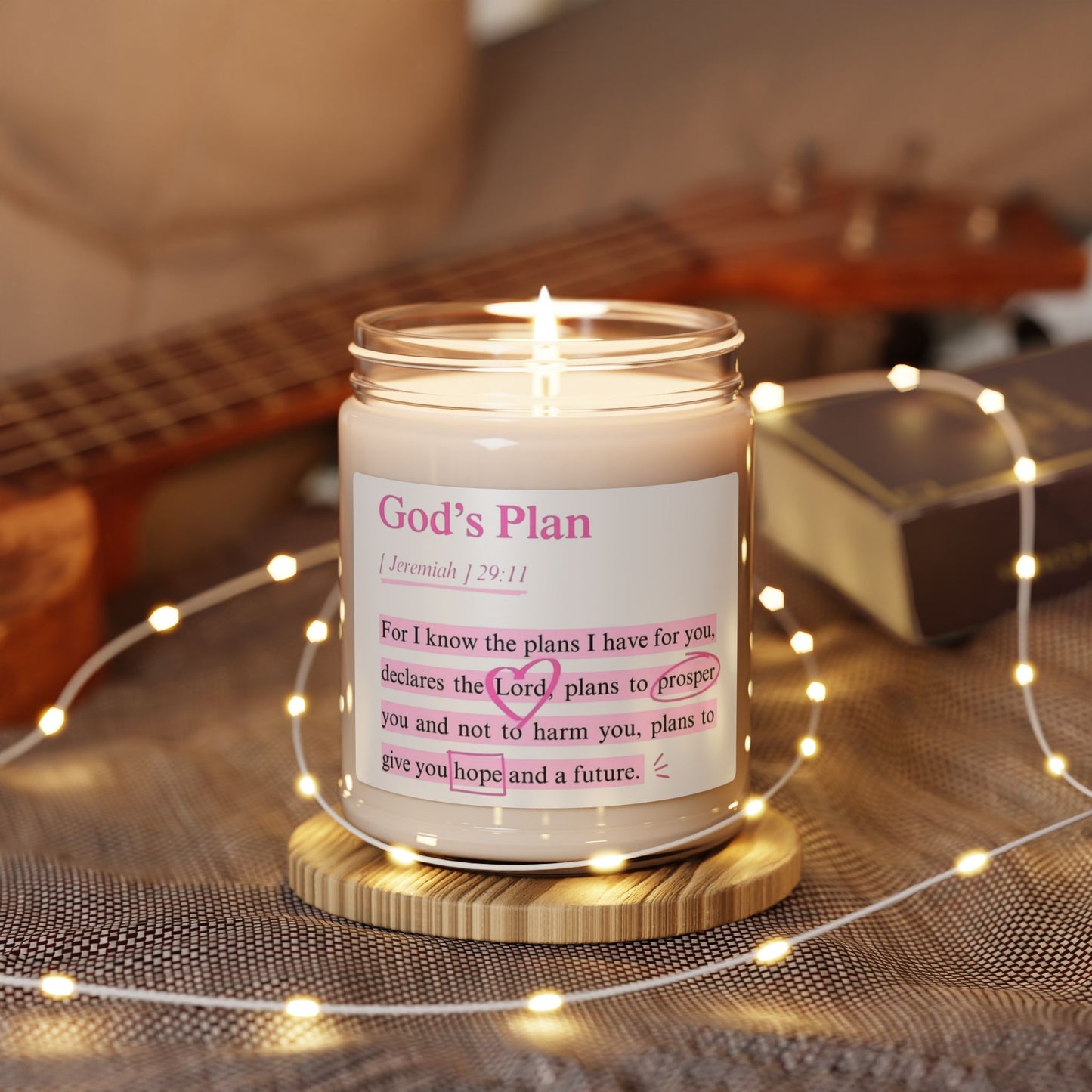 "God's Plan Jeremiah 29:11" — Inspirational 9oz Scented Soy Candle