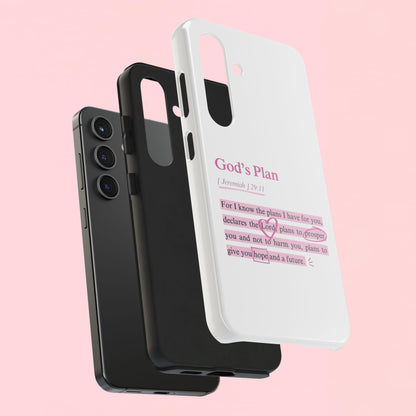 "God's Plan Jeremiah 29:11" — Inspirational Tough Phone Case