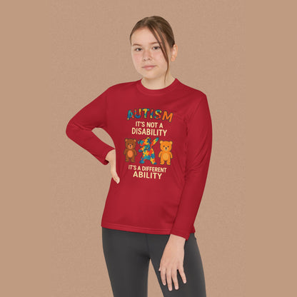 "Autism It's Not A Disability, It's A Different Ability" — Autism Awareness Youth Long Sleeve