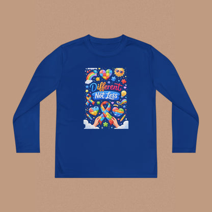 "Different Not Less" — Autism Awareness Youth Long Sleeve