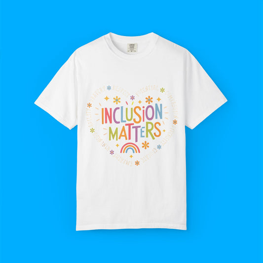 "Inclusion Matters" — Rainbow Graphic T-Shirt