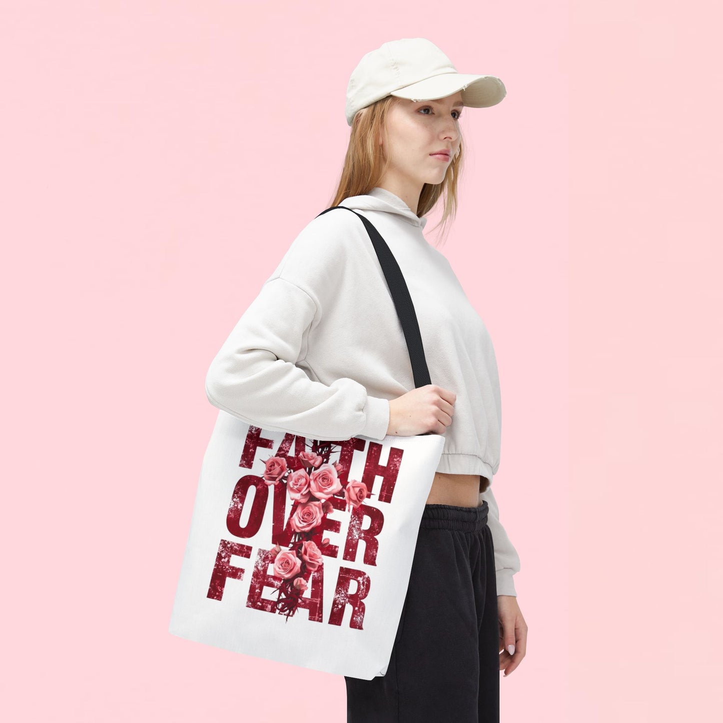 "Faith Over Fear" — Inspirational Tote Bag