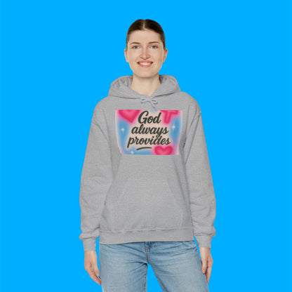 "God Always Provides" — Inspirational Graphic Hoodie