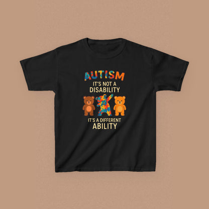 "Autism It's Not A Disability, It's A Different Ability" — Autism Awareness Kids T-Shirt